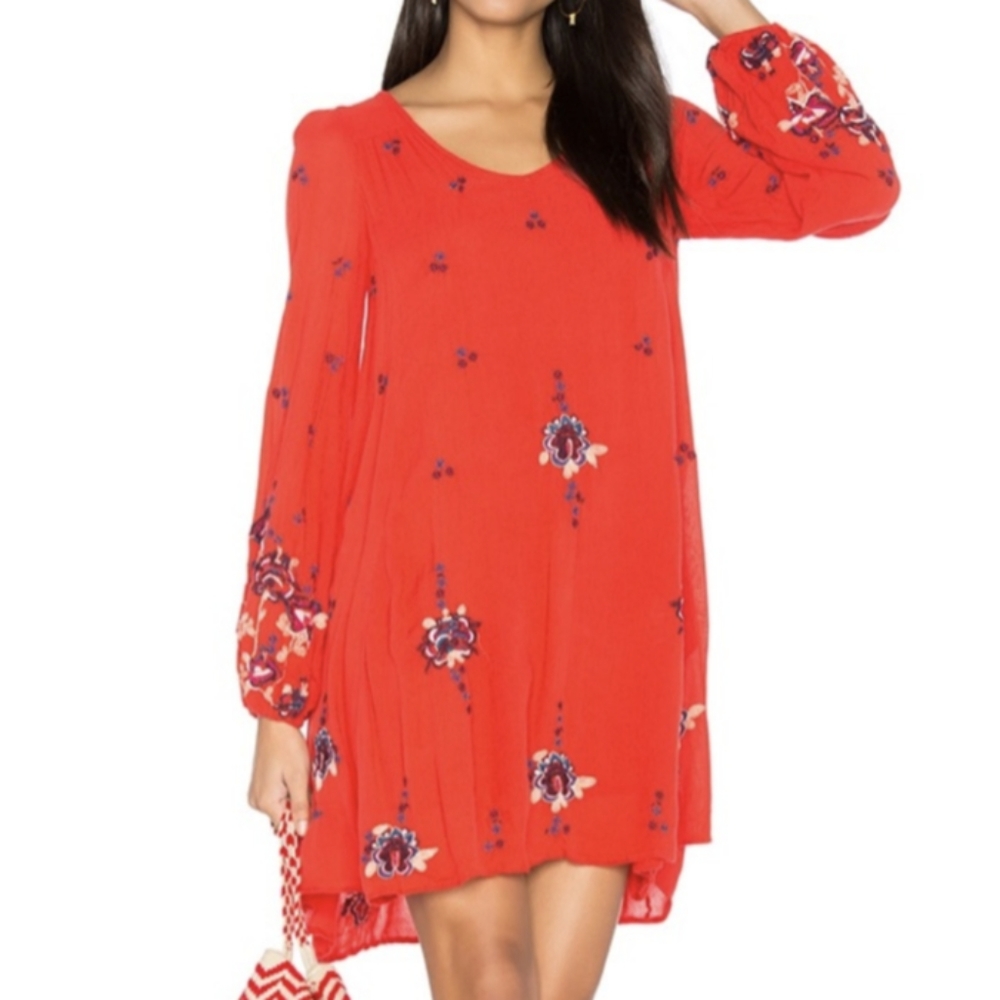 Free People Oxford Embroidered Mini Dress
